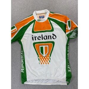 Ireland 3/4 Zip Short Sleeve Cycling Jersey (Men's 2XL) White/Green